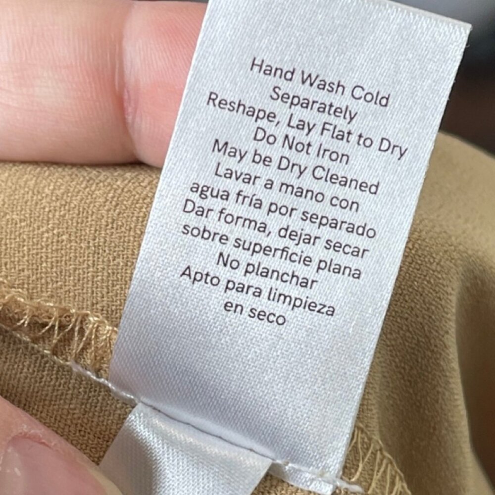 VENUS | Lightweight Camel Elastic Waist Cargo Ankle Pants | Size L - Picture 11 of 13